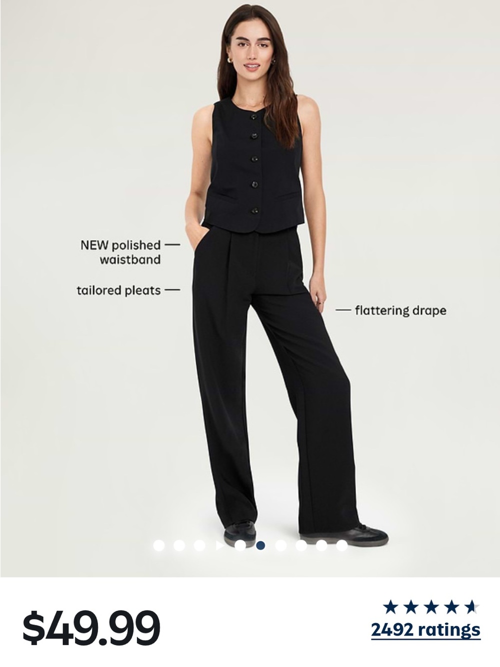 Old Navy Extra High Waisted Taylor pleated pants with adjustable fit - Picture 13 of 13